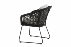 4 SEASONS OUTDOOR Loungesessel|Gartenstühle-Gartensessel Mila, Edelstahl/Rope Anthrazit