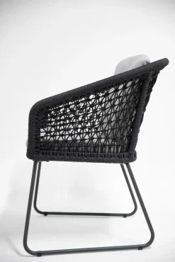 4 SEASONS OUTDOOR Loungesessel|Gartenstühle-Gartensessel Mila, Edelstahl/Rope Anthrazit