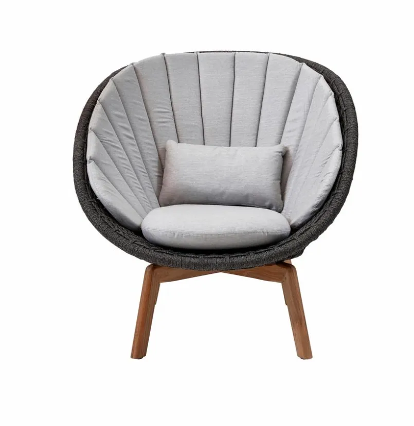 Loungesessel|Gartenstühle|Cane-line Gartensessel Peacock, dark grey Dunkelgrau