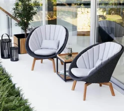 Loungesessel|Gartenstühle|Cane-line Gartensessel Peacock, dark grey Dunkelgrau