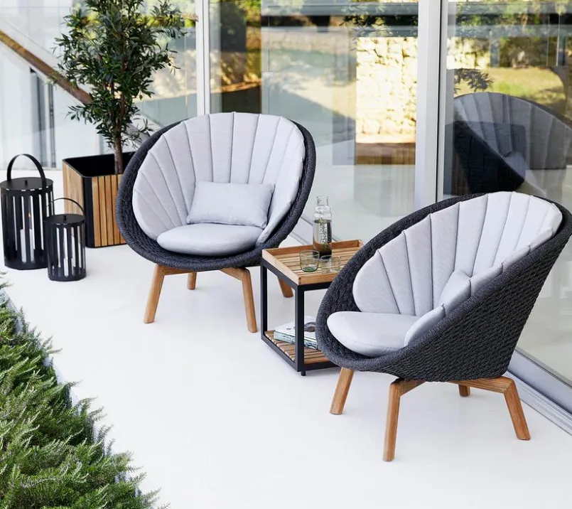 Loungesessel|Gartenstühle|Cane-line Gartensessel Peacock, dark grey Dunkelgrau
