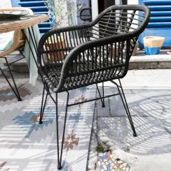 Loungesessel|Gartenstühle| Gartensessel Tonga, PE-Geflecht Schwarz