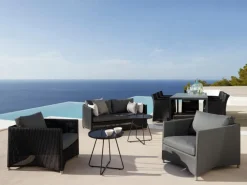 Gartenbänke|Balkonbänke|Cane-line Gartensofa Diamond, Faser Schwarz