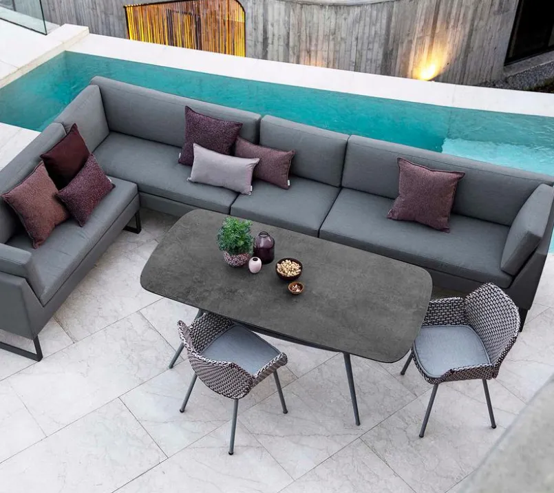 Gartensofas|Loungesofas|Cane-line Gartensofa-Modul Flex Einzelmodul Grau