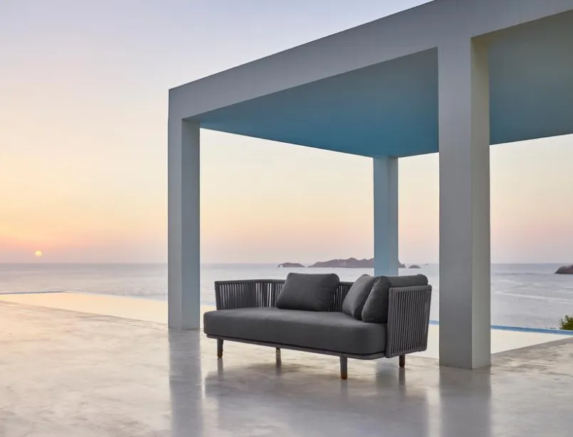 Gartensofas|Loungesofas|Cane-line Gartensofa-Modul Moments, Rope Grau