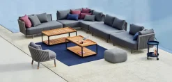 Gartensofas|Loungesofas|Cane-line Gartensofa-Modul Moments, Rope Grau