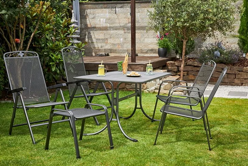 Gartenstühle|MWH Gartenstuhl stapelbar Savoy Silber