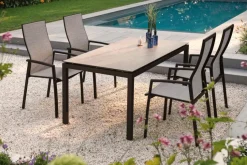 Gartenstuhl stapelbar Kari, Alu/Textilen<Stern Hot