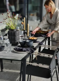 Gartenstühle|Brafab Gartenstuhl stapelbar Lyra Schwarz