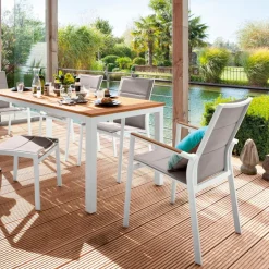 Balkonstühle|Gartenstühle-Gartenstuhl Verona, Alu/Textilene Weiß