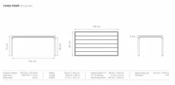 Gartentische|HOUE Gartentisch Four 210 x 90 cm Schwarz