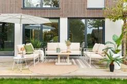 Gartentische| Gartentisch höhenverstellbar Bolea Weiß / Grau