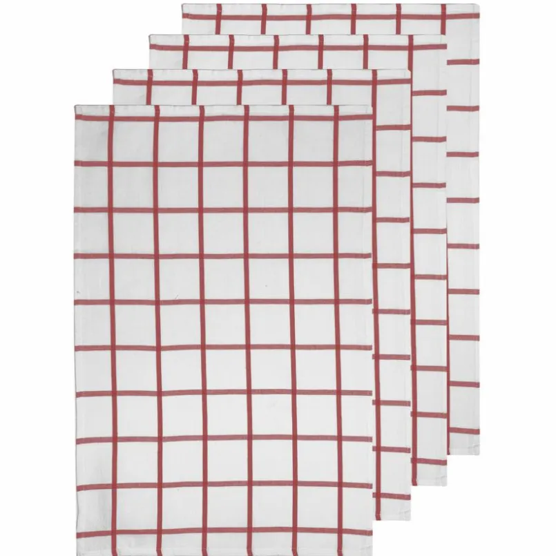 Geschirrtücher|ladelle Geschirrtuch Grid 4tlg. Rosa