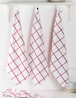 Geschirrtücher|ladelle Geschirrtuch Grid 4tlg. Rosa