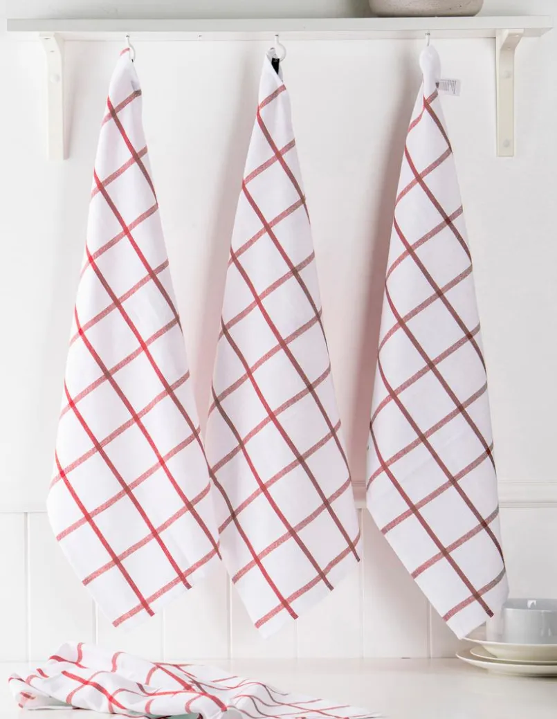 Geschirrtücher|ladelle Geschirrtuch Grid 4tlg. Rosa