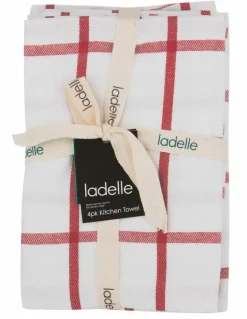 Geschirrtücher|ladelle Geschirrtuch Grid 4tlg. Rosa