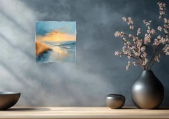 Bilder Ohne Rahmen|EUROART Glasbild 30 x 30 cm Atmospheric Beach I Blau