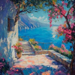 EUROART Bilder Ohne Rahmen-Glasbild 30 x 30 cm Beautiful View II Blau