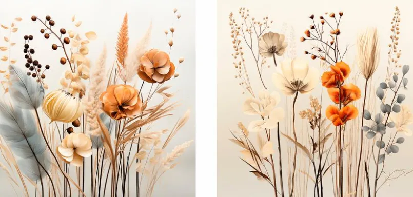 Bilder Ohne Rahmen|EUROART Glasbild 20 x 40 cm Boho Flowers III Weiß