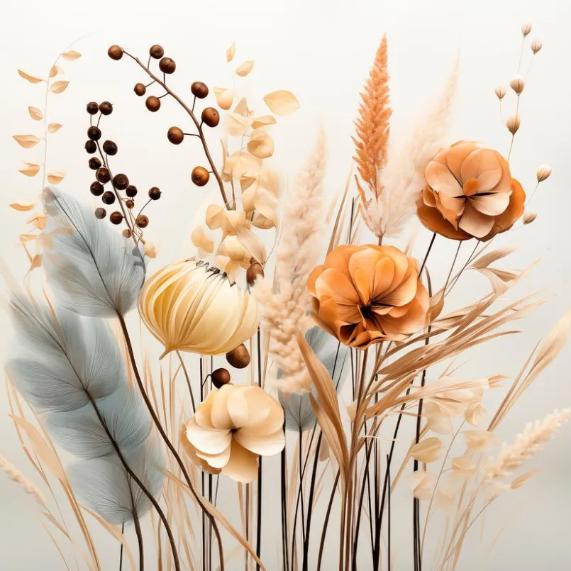 Bilder Ohne Rahmen|EUROART Glasbild 20 x 40 cm Boho Flowers III Weiß