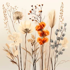 Bilder Ohne Rahmen|EUROART Glasbild 20 x 40 cm Boho Flowers III Weiß