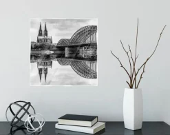 Bilder Ohne Rahmen|EUROART Glasbild 30 x 30 cm Cologne cathedral V Grau