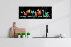 EUROART Bilder Ohne Rahmen|Bilder Nach Themen-Glasbild 30 x 80 cm Colourful Cocktails I Bunt