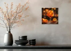 Bilder Ohne Rahmen|EUROART Glasbild 20 x 20 cm Colourful Cocktails IV Gelb