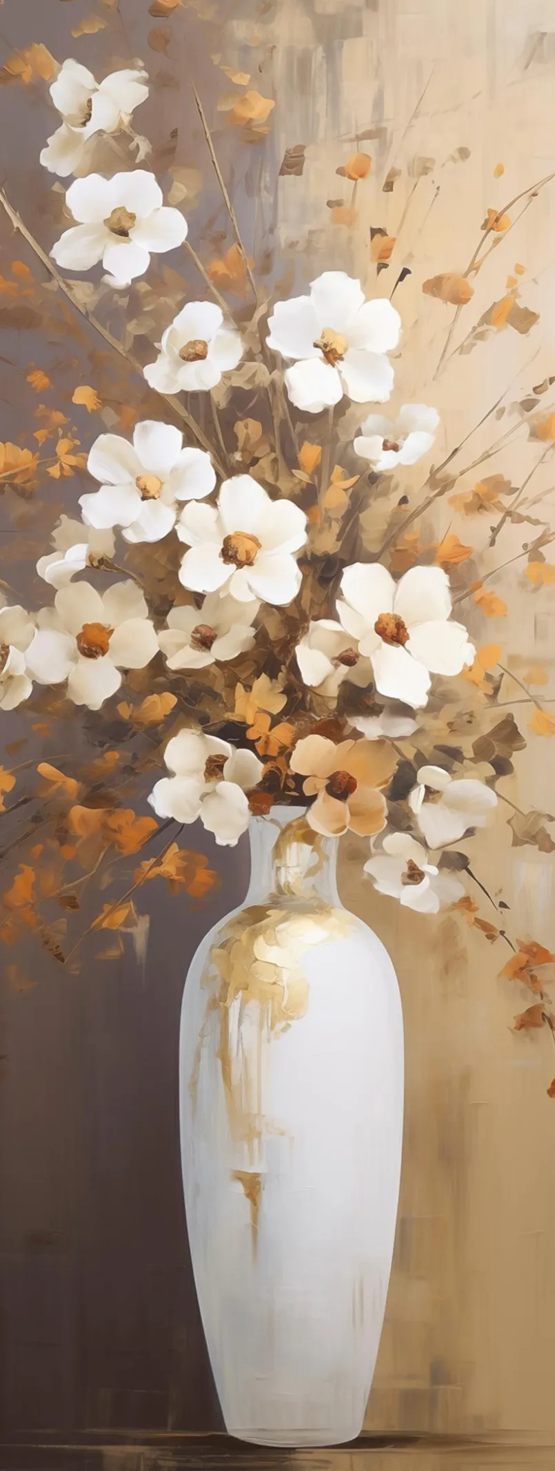 Glasbild 30 x 80 cm Flowers White And I<EUROART Outlet