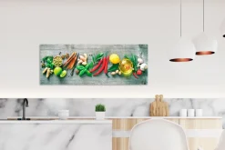 EUROART Bilder Ohne Rahmen|Bilder Nach Themen-Glasbild 80 x 30 cm Herbs and spices Bunt