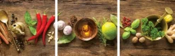 EUROART Bilder Ohne Rahmen-Glasbild 30 x 90 cm Herbs and Spices Bunt