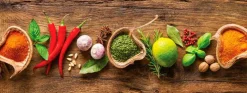 EUROART Bilder Ohne Rahmen|Bilder Nach Themen-Glasbild 30 x 80 cm Herbs and spices Bunt