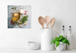 Glasbild 20 x 20 cm Herbs and Spices Grey I<EUROART Sale