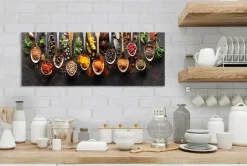 Glasbild 30 x 80 cm Herbs and spices<EUROART Outlet