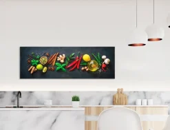 Bilder Ohne Rahmen|Bilder Nach Themen|EUROART Glasbild 33 x 98 cm Herbs and Spices Bunt