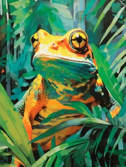 Glasbild 30 x 40 cm Jungle Frog<EUROART New