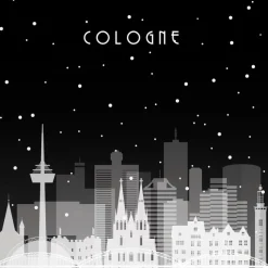 Bilder Ohne Rahmen|EUROART Glasbild 30 x 30 cm Köln - Collage II Schwarz