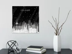 Bilder Ohne Rahmen|EUROART Glasbild 30 x 30 cm Köln - Collage II Schwarz