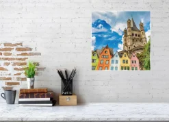 Bilder Ohne Rahmen|EUROART Glasbild 30 x 30 cm Köln - Sankt Martin Bunt