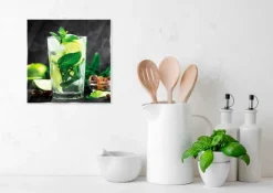 Bilder Nach Themen|Bilder Ohne Rahmen|EUROART Glasbild 20 x 20 cm Mojito II Grün