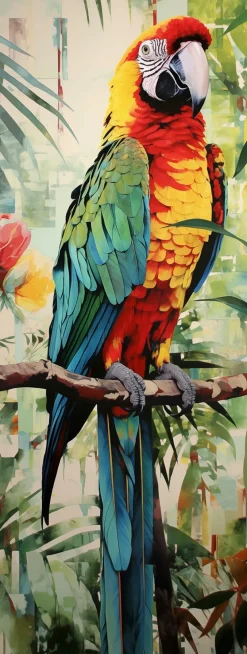 Glasbild 30 x 80 cm Parrot Jungle I<EUROART Hot