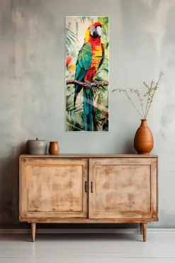 Glasbild 30 x 80 cm Parrot Jungle I<EUROART Hot