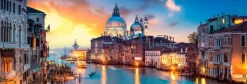 EUROART Bilder Ohne Rahmen|Bilder Nach Themen-Glasbild 33 x 98 cm Venice by night III Blau