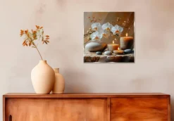 Bilder Ohne Rahmen|EUROART Glasbild 50 x 50 cm Warm Zen V Weiß