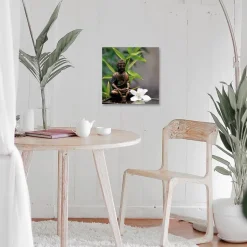 EUROART Bilder Ohne Rahmen|Bilder Nach Themen-Glasbild 30 x 30 cm Zen bamboo I Grün
