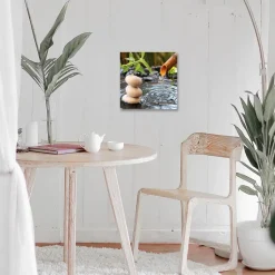 EUROART Bilder Ohne Rahmen|Bilder Nach Themen-Glasbild 30 x 30 cm Zen bamboo II Grün