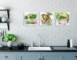 Glasbild 3tlg. Fresh Herbs<EUROART