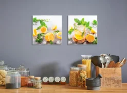 Bilder Ohne Rahmen|Bilder Nach Themen|EUROART Glasbild 2tlg. Fresh lemonade Gelb