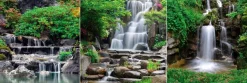 EUROART Bilder Ohne Rahmen|Bilder Nach Themen-Glasbild 3tlg. Waterfall I Grün