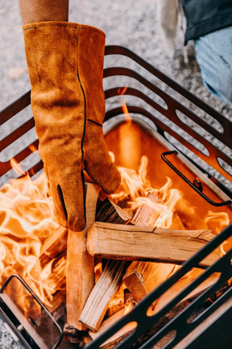 Grillzubehör|Höfats Grillhandschuhe Naturleder Orange